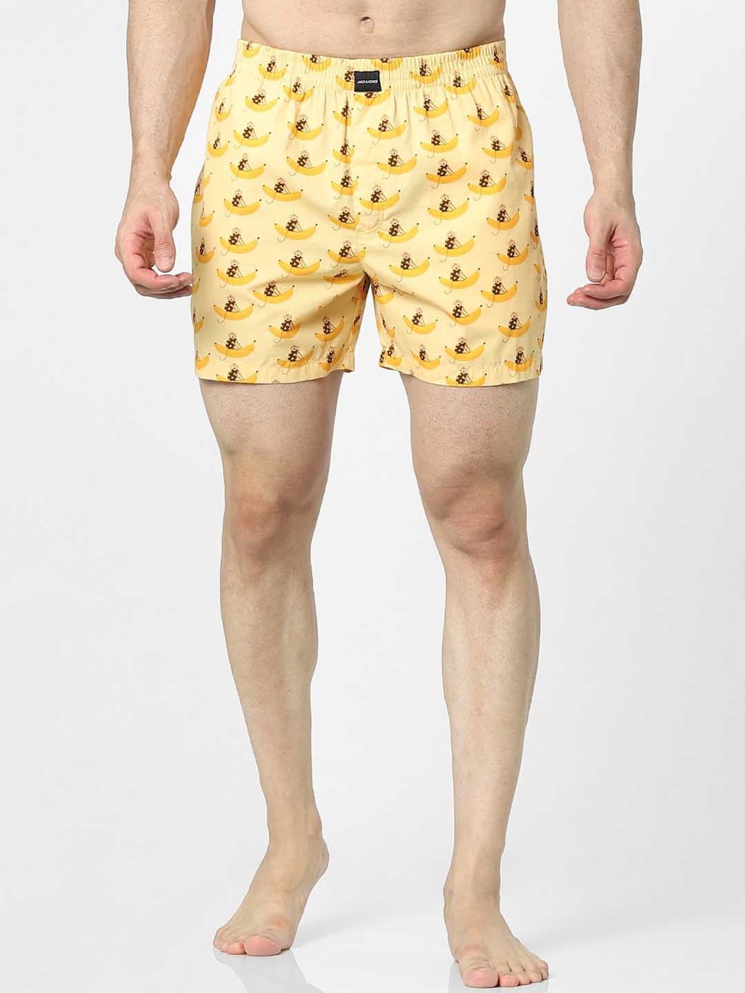 

Jack & Jones Men Yellow Printed Boxers
