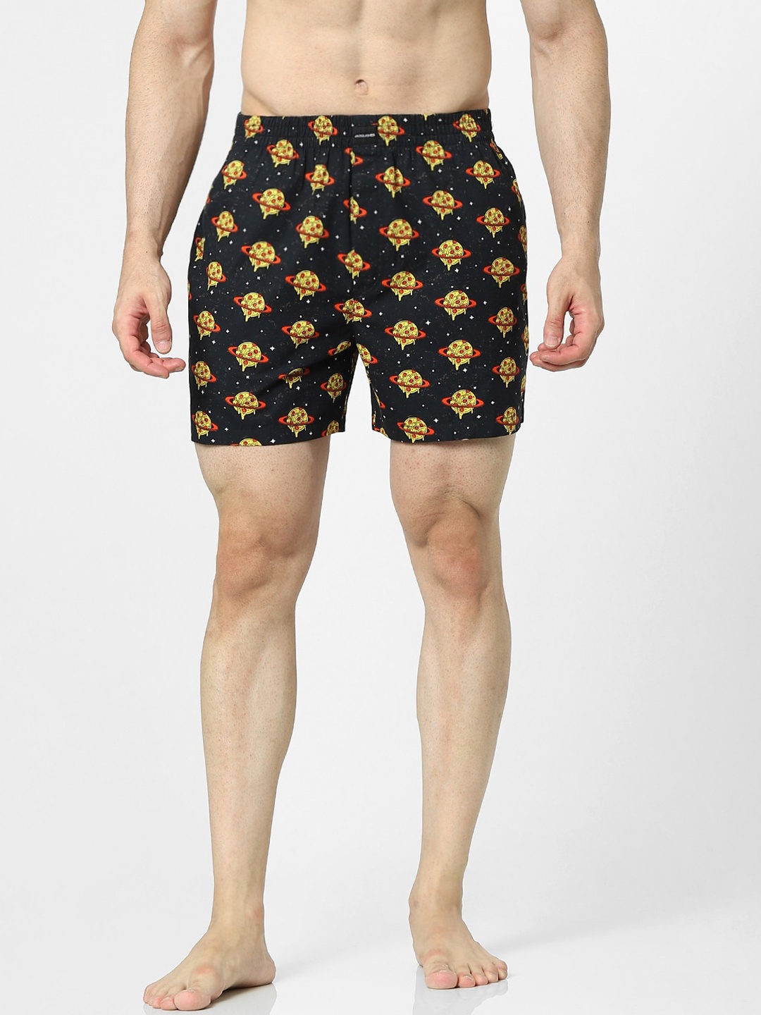 

Jack & Jones Men Black & Yellow Planet Printed Boxers