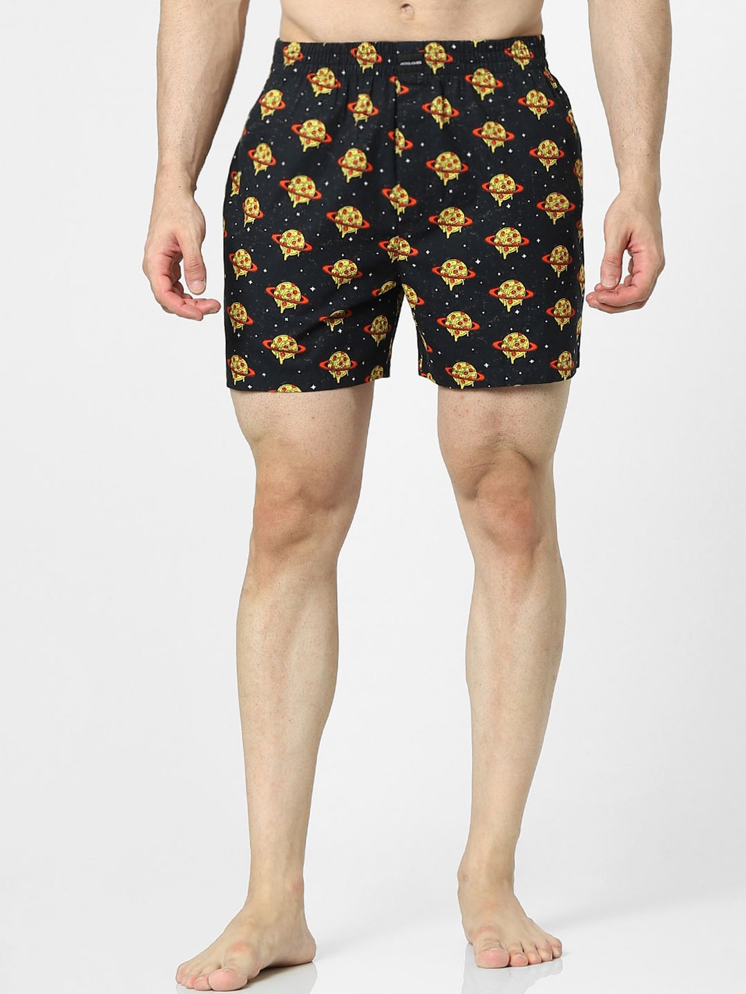 

Jack & Jones Men Black & Yellow Printed Boxers