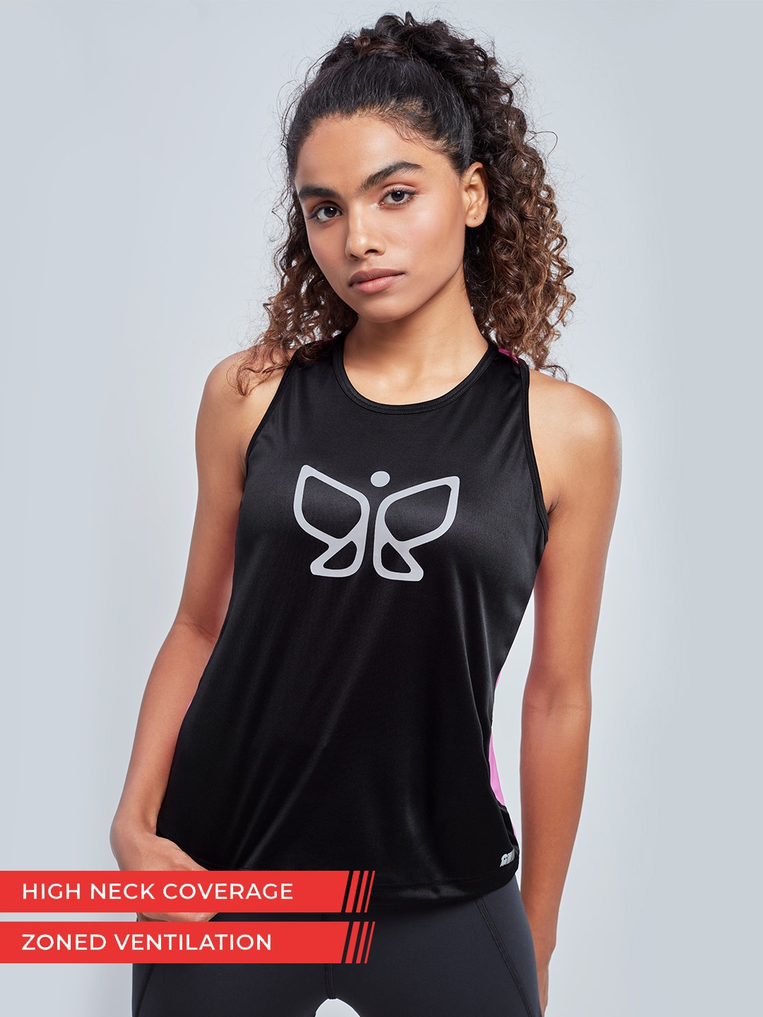 

The Souled Store Women Black & Pink Printed Camisole