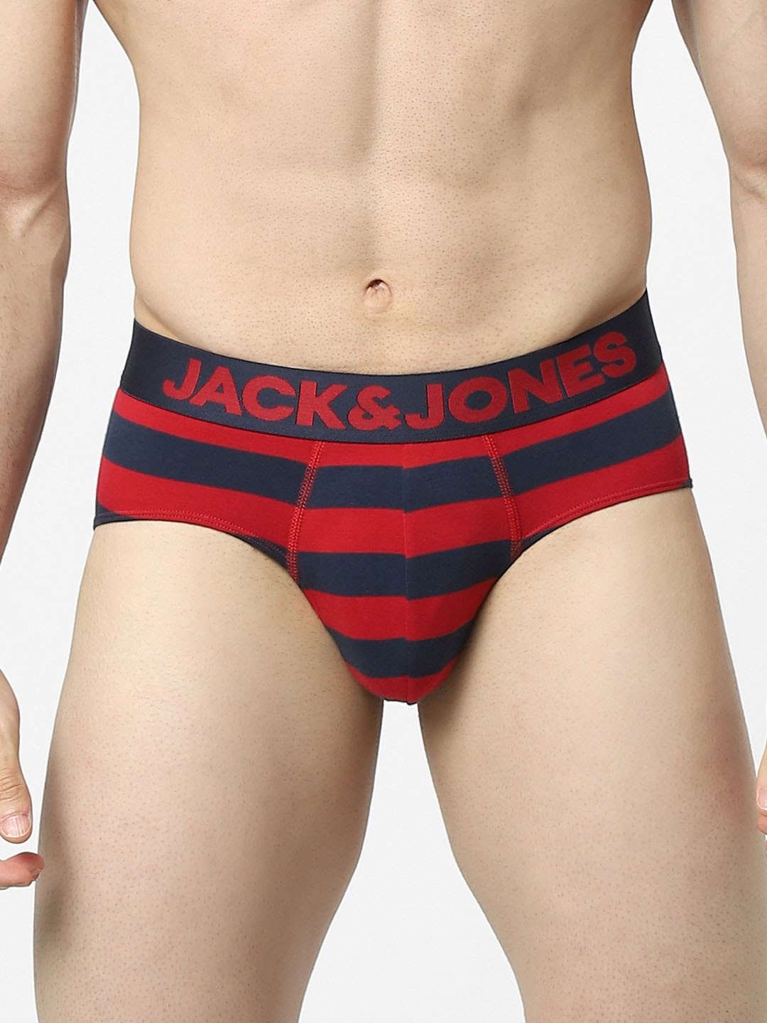 

Jack & Jones Men Blue Striped Briefs