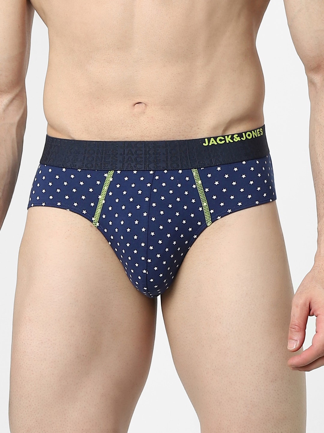 

Jack & Jones Men Blue Printed Basic Briefs