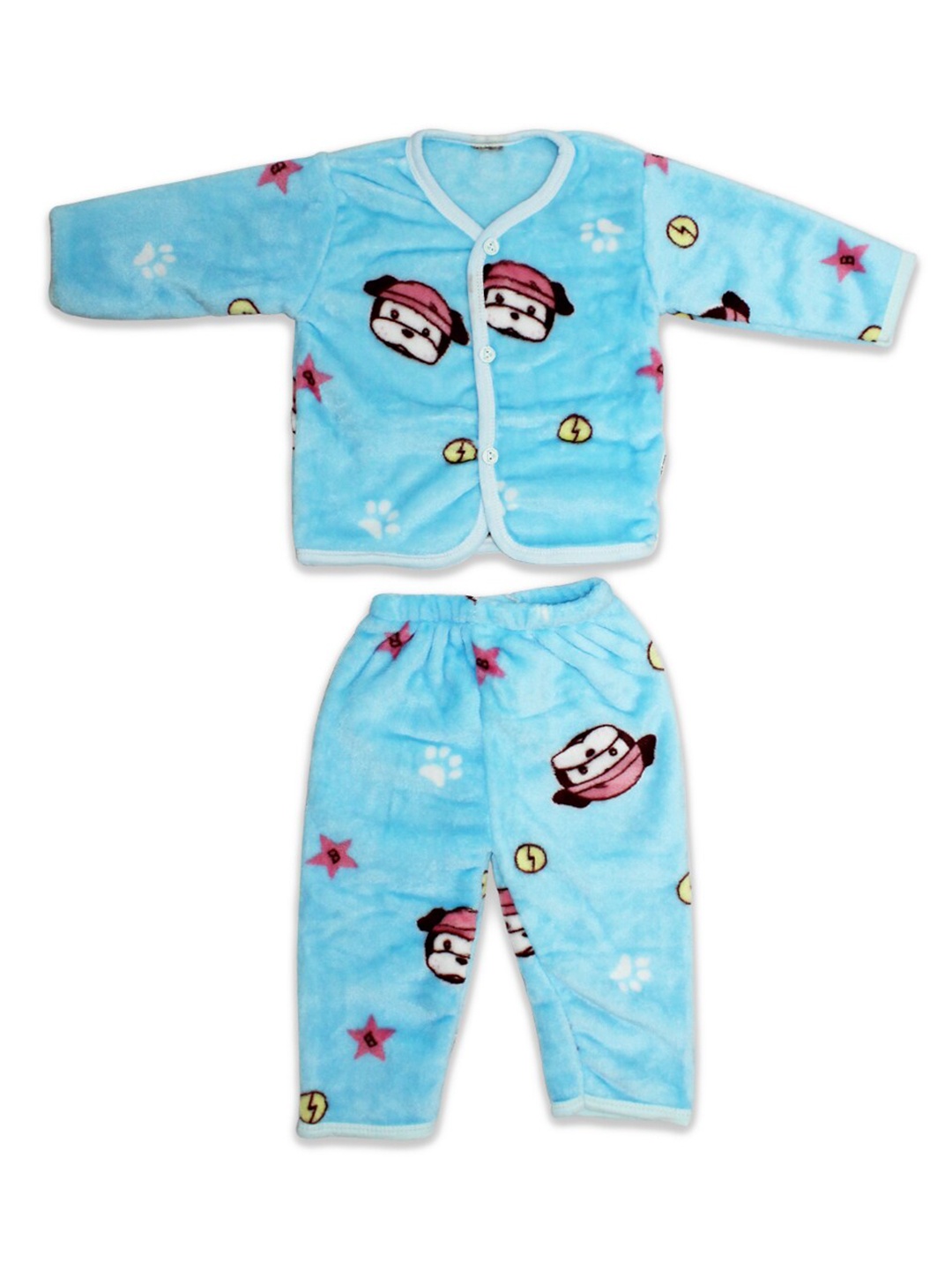 

Born Babies Kids Blue & Red Printed Shirt with Trousers