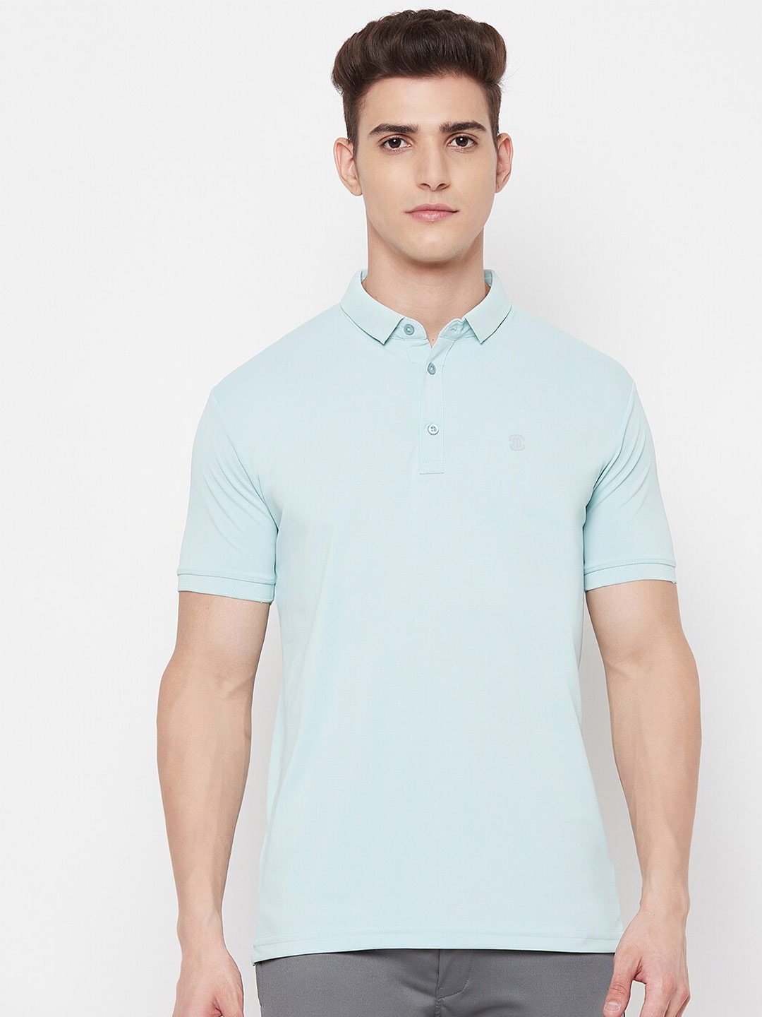 

MOZAFIA Men Polo Collar Slim Fit T-shirt, Na