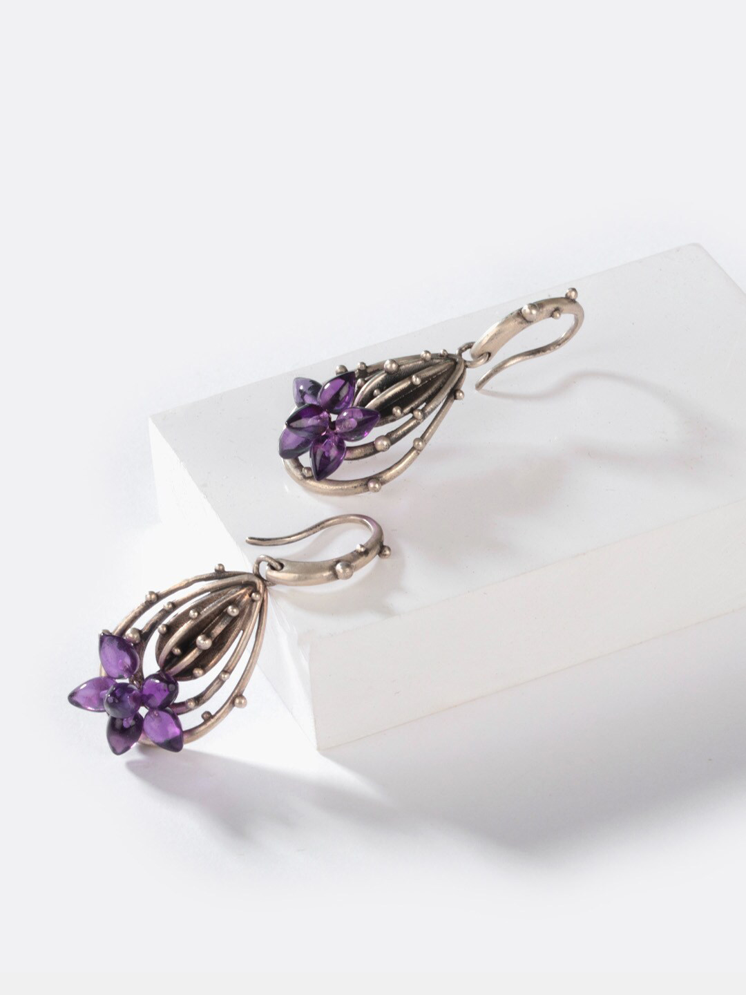 

SHAYA Silver-Toned Contemporary Drop Earrings