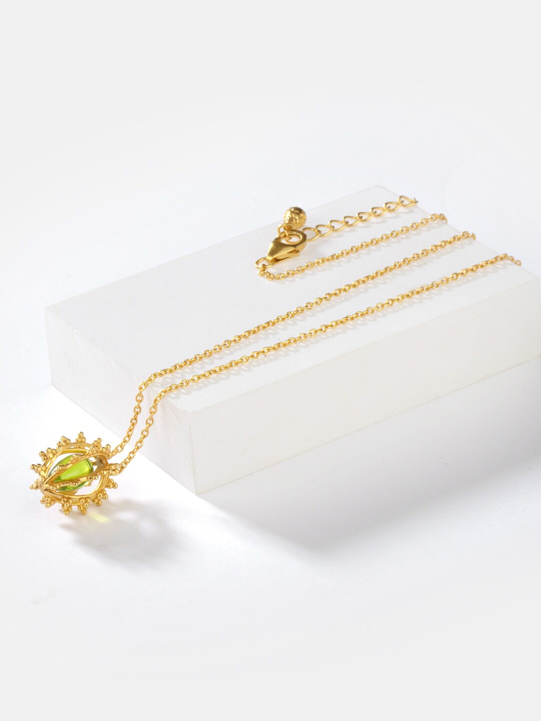 

SHAYA Gold-Toned & Green Sterling Silver Gold-Plated Necklace