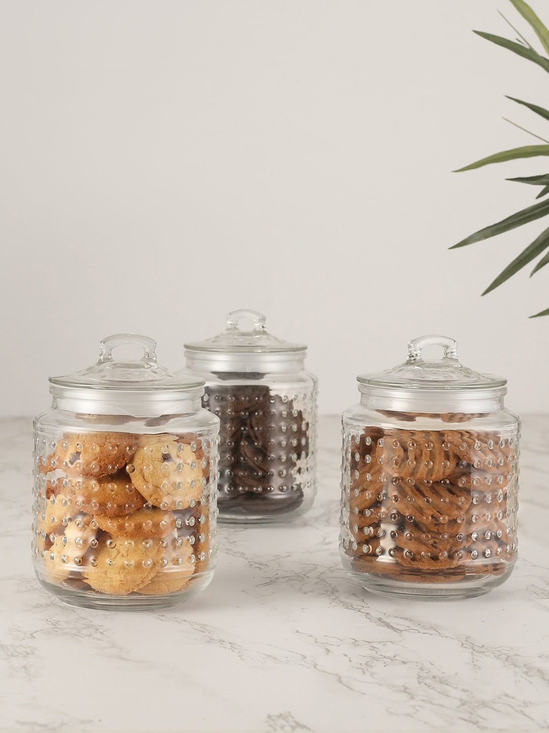 

HomeTown Set Of 3 Transparent Solid Food Storage Container