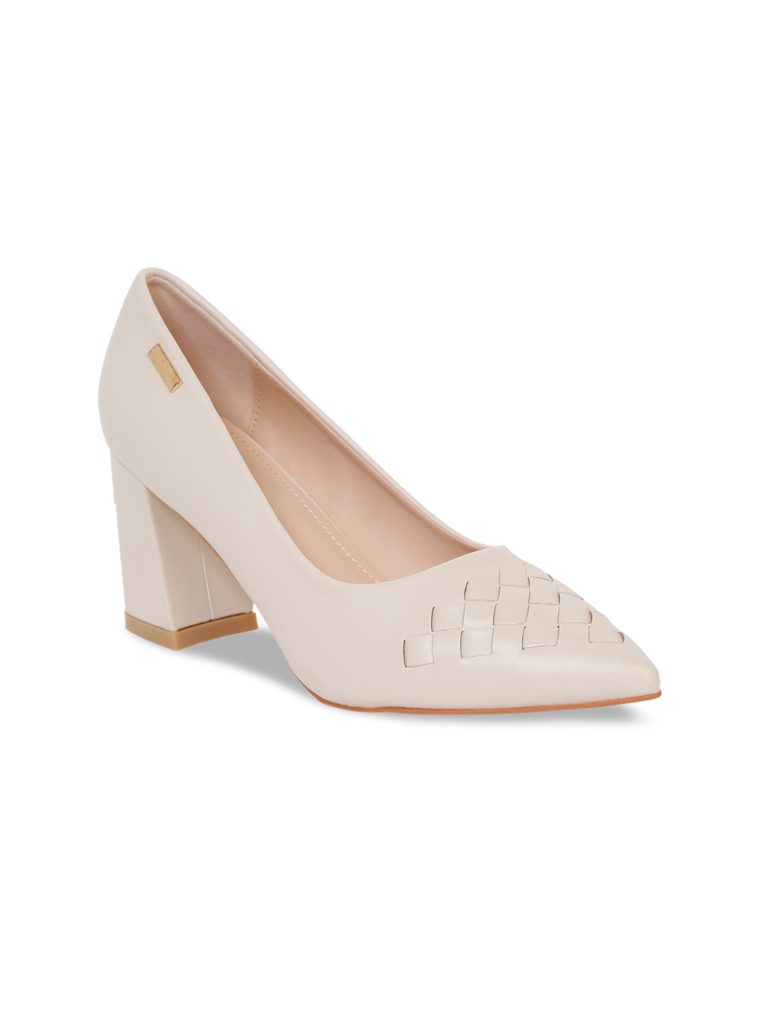 

Flat n Heels Beige Block Pumps