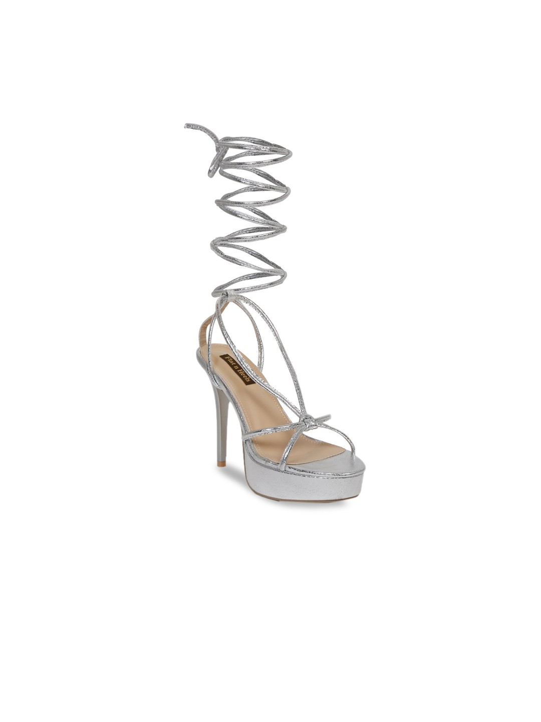 

Flat n Heels Women Silver-Toned Stiletto Gladiators