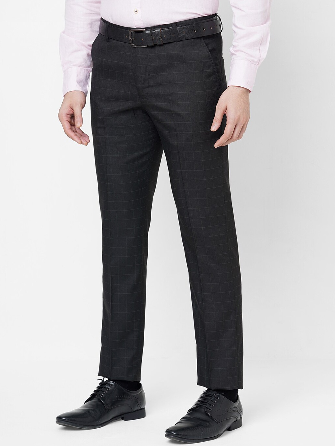 

Solemio Men Black Regular Fit Formal Trousers
