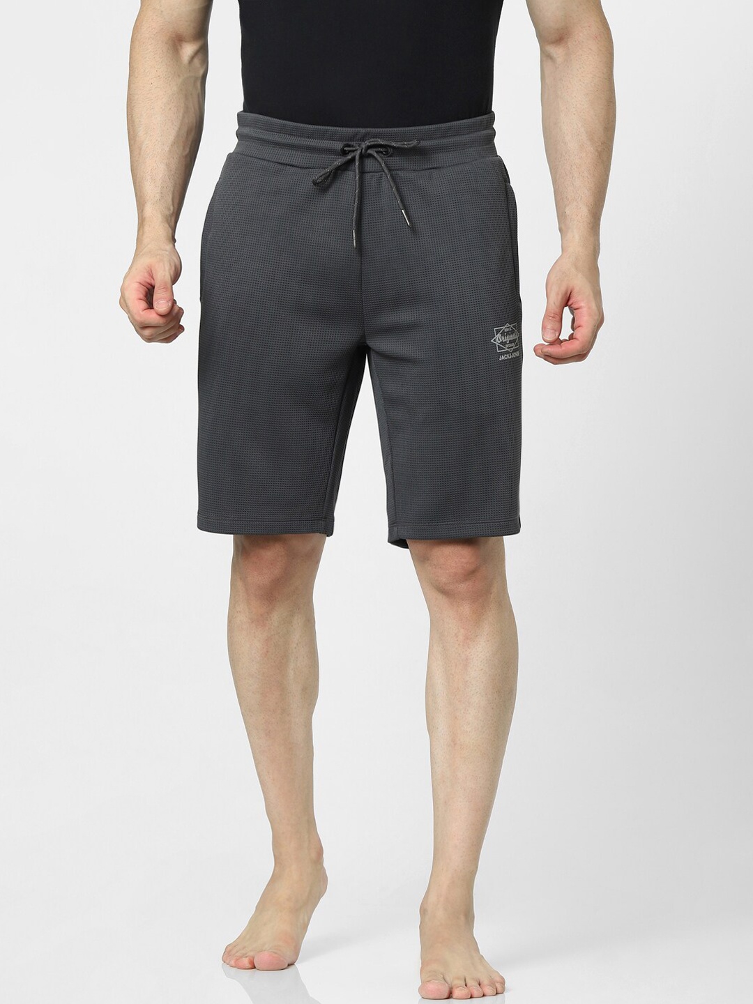 

Jack & Jones Men Grey Low-Rise Shorts