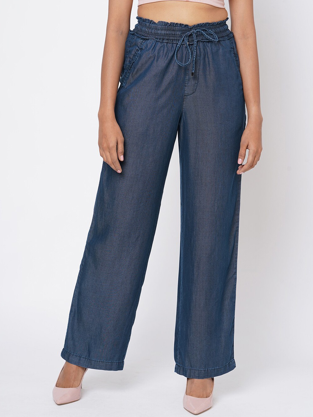 

Kraus Jeans Women Blue Loose Fit High-Rise Trousers