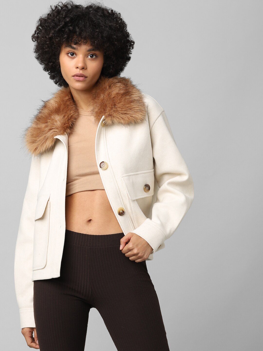 

ONLY Women Beige Parka Jacket