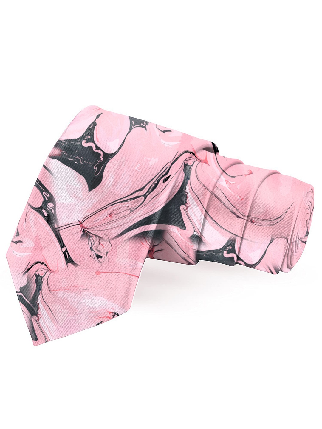 

Blacksmith Men Pink & Black Printed Broad Tie