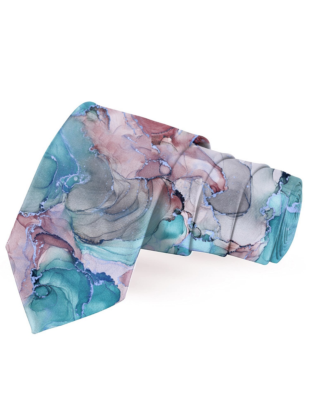 

Blacksmith Men Blue & Grey Printed Broad Tie