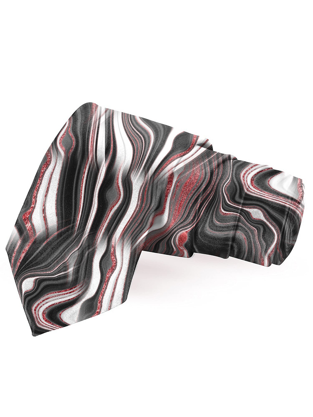 

Blacksmith Men's White & Grey Printed Broad Tie