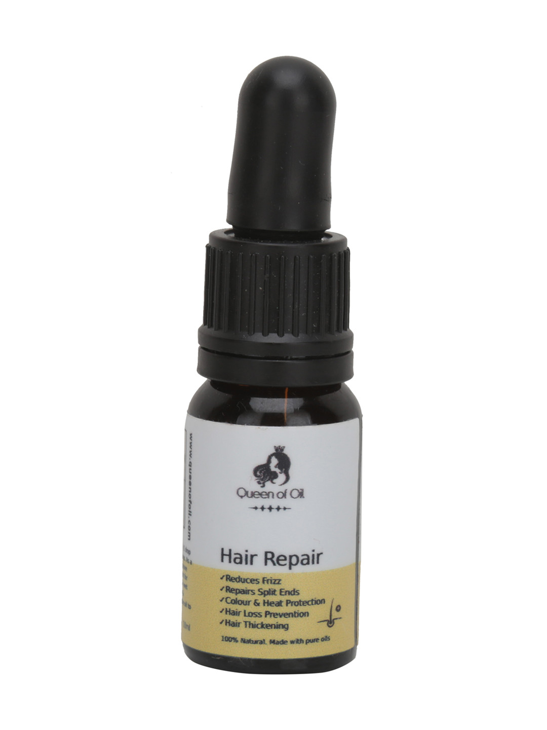 

Queen Of Oil 100% Natual Hair Repair Oil with Argan & Coconut Oil - 10 ml, White