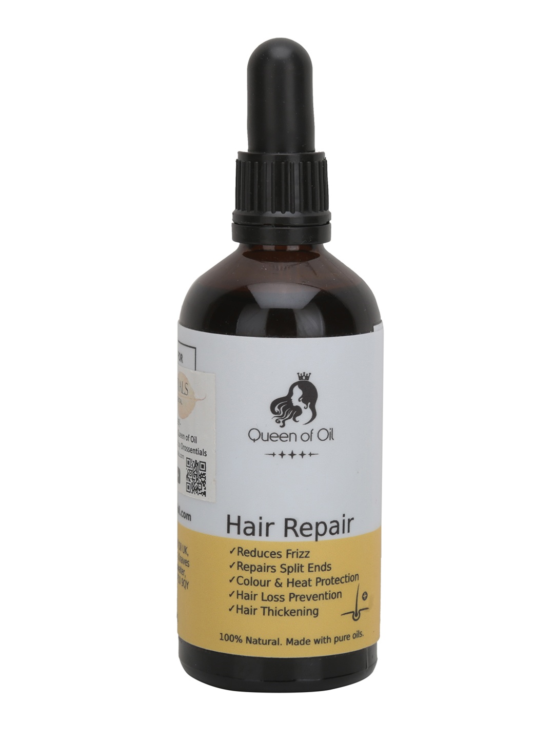 

Queen Of Oil 100% Natual Hair Repair Oil with Argan & Coconut Oil - 100 ml, White