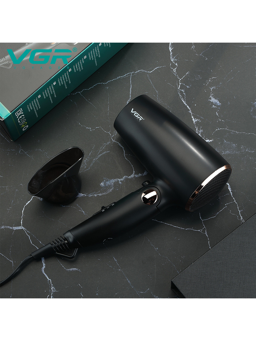 

VGR V-439 Professional Foldable Hair Dryer 1200-1600W with 3 Heat Settings - Black