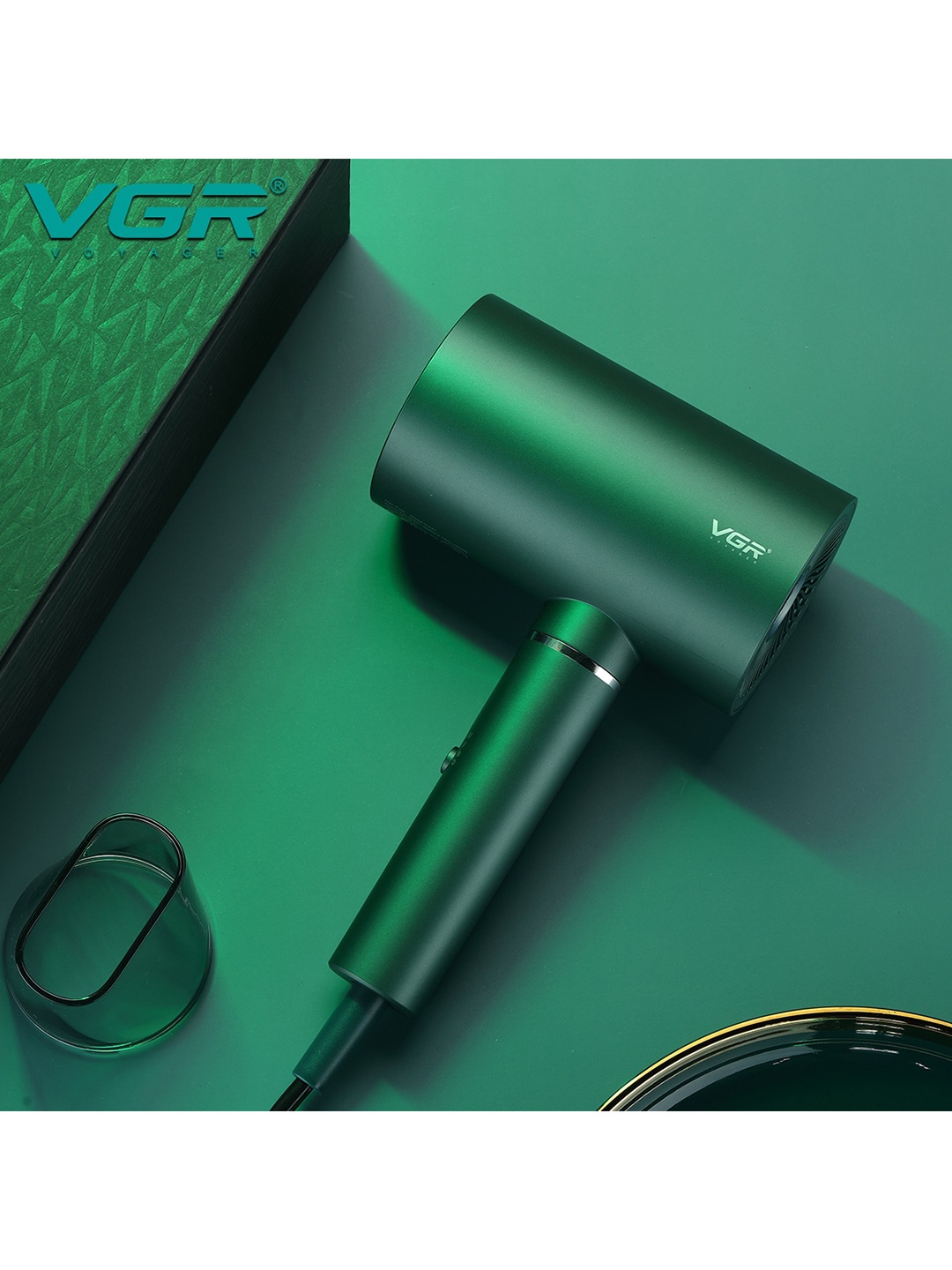 

VGR V-431 Professional Hair Dryer 1600-1800W with 3 Heat Setting & 2 Speed Settings- Green