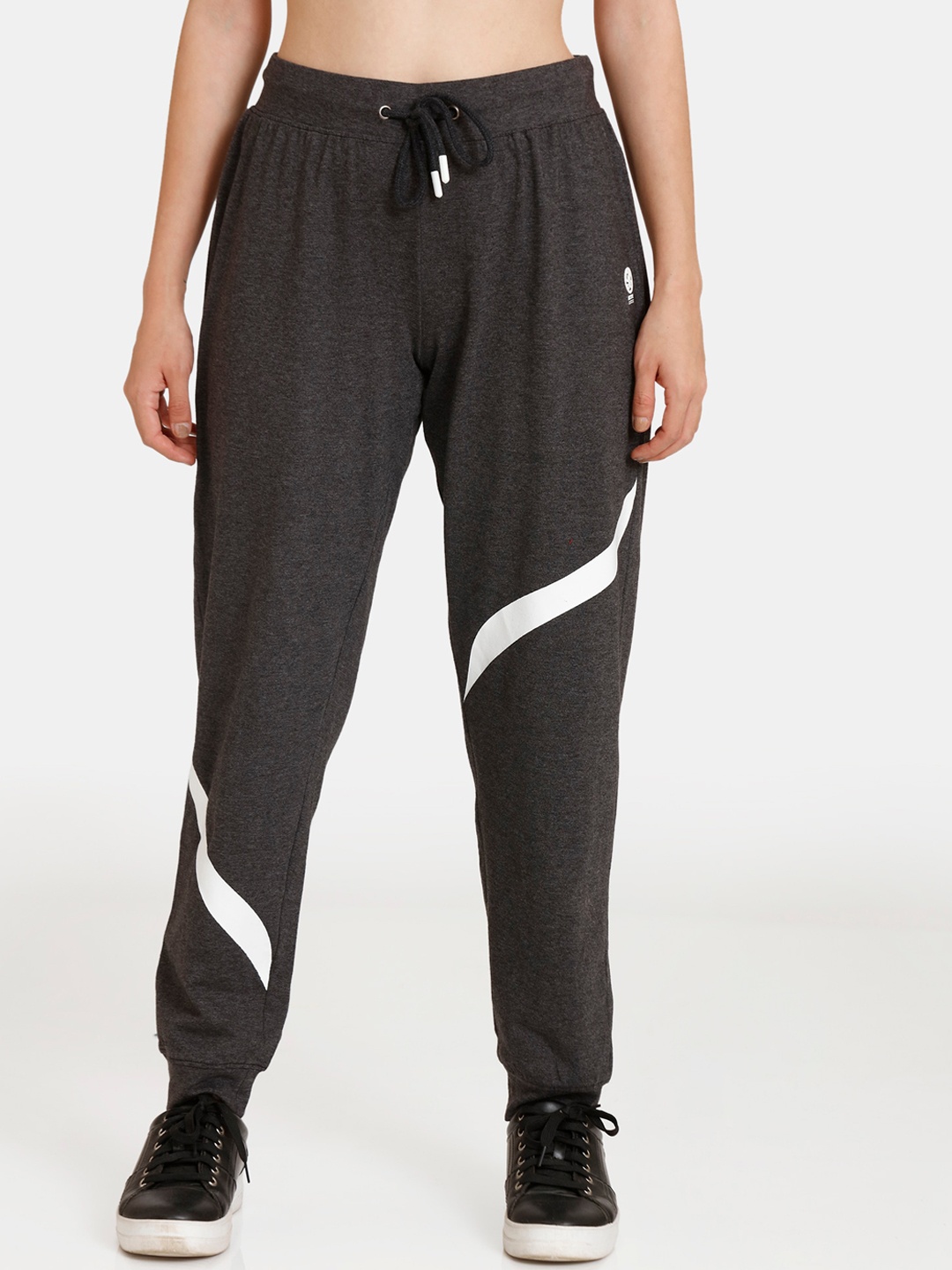 

Rosaline by Zivame Women Black Solid Cotton Track Pants