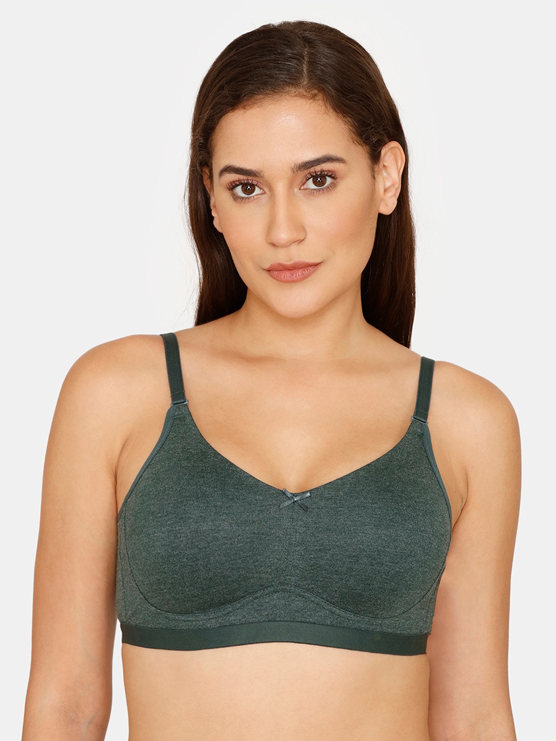 

Rosaline by Zivame Green Solid Cotton Seamless T-shirt Bra