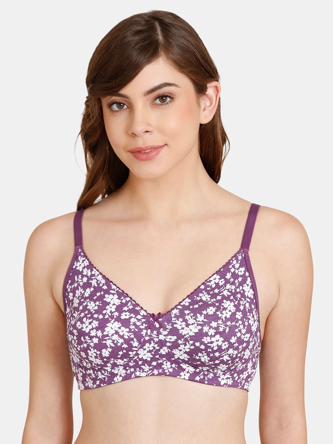 

Rosaline by Zivame Purple & White Floral Bra