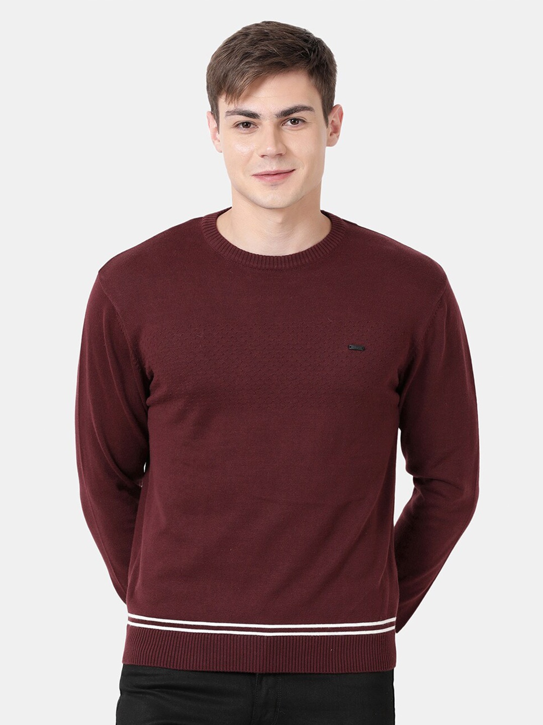 

t-base Men Maroon Sweater Vest