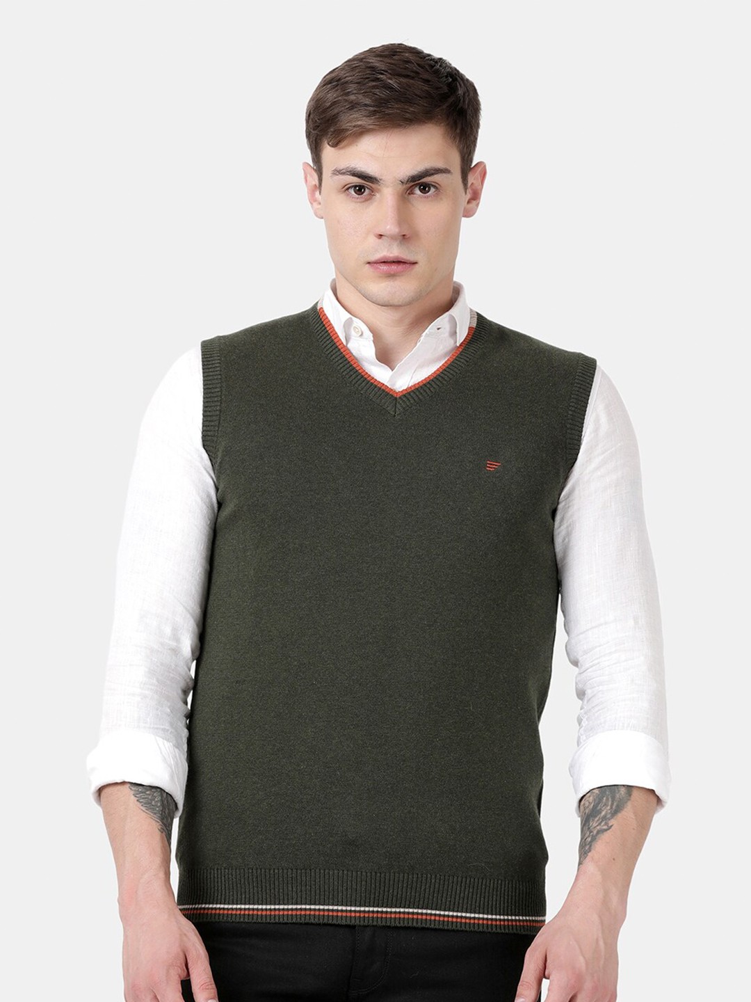

t-base Men's Green Sweater Vest