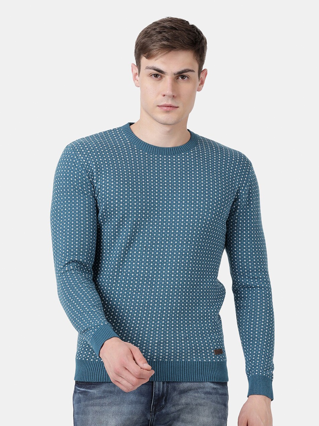 

t-base Men Blue & White Pullover