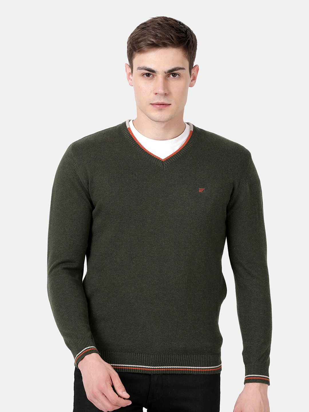 

t-base Men Green & Red Sweater Vest