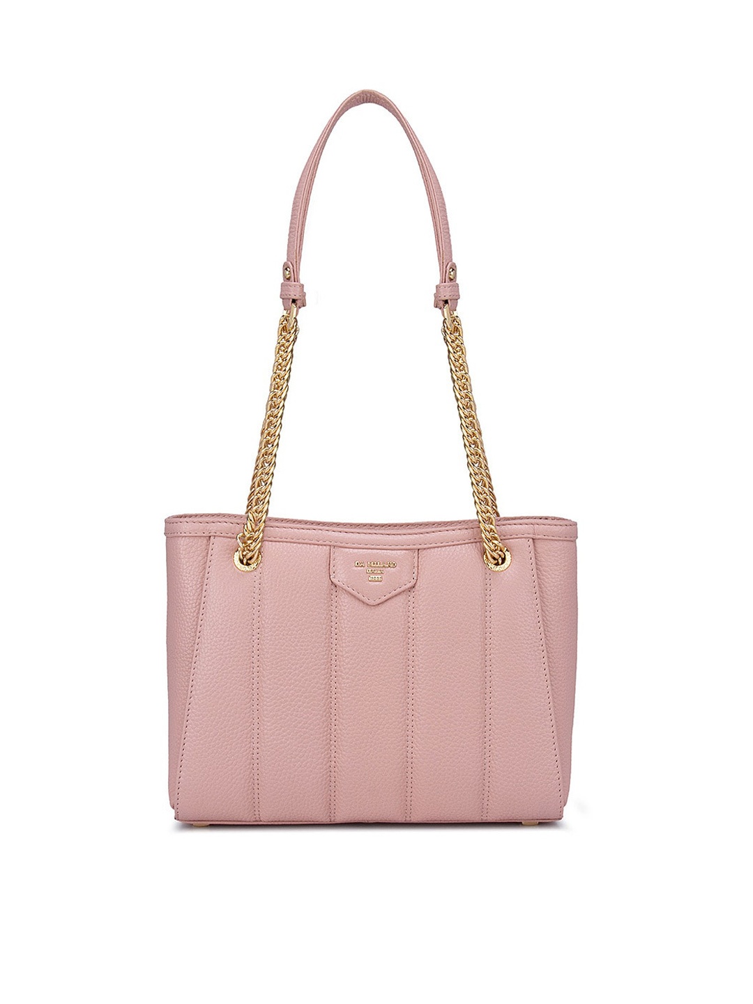 

Da Milano Pink Textured Leather Structured Shoulder Bag