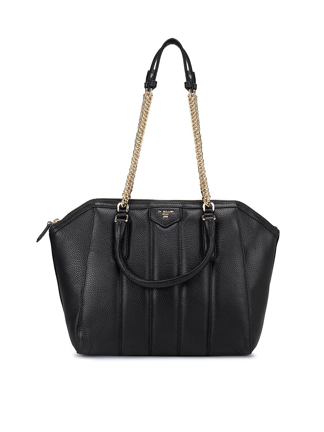 

Da Milano Black Leather Structured Shoulder Bag