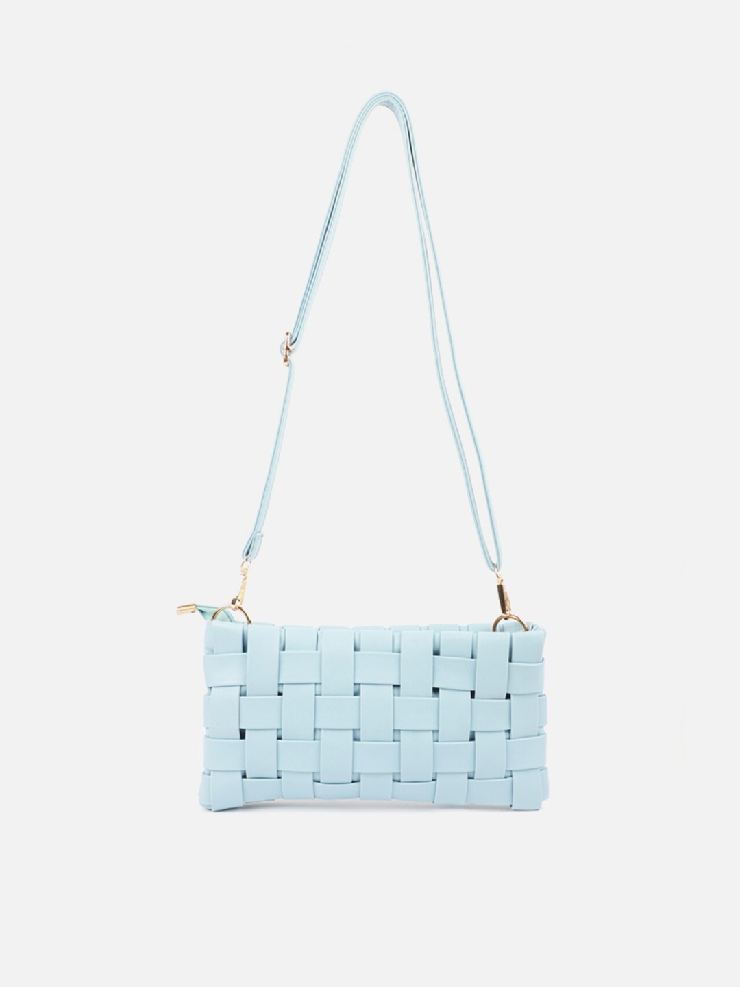 

Carlton London Blue Embellished Structured Sling Bag