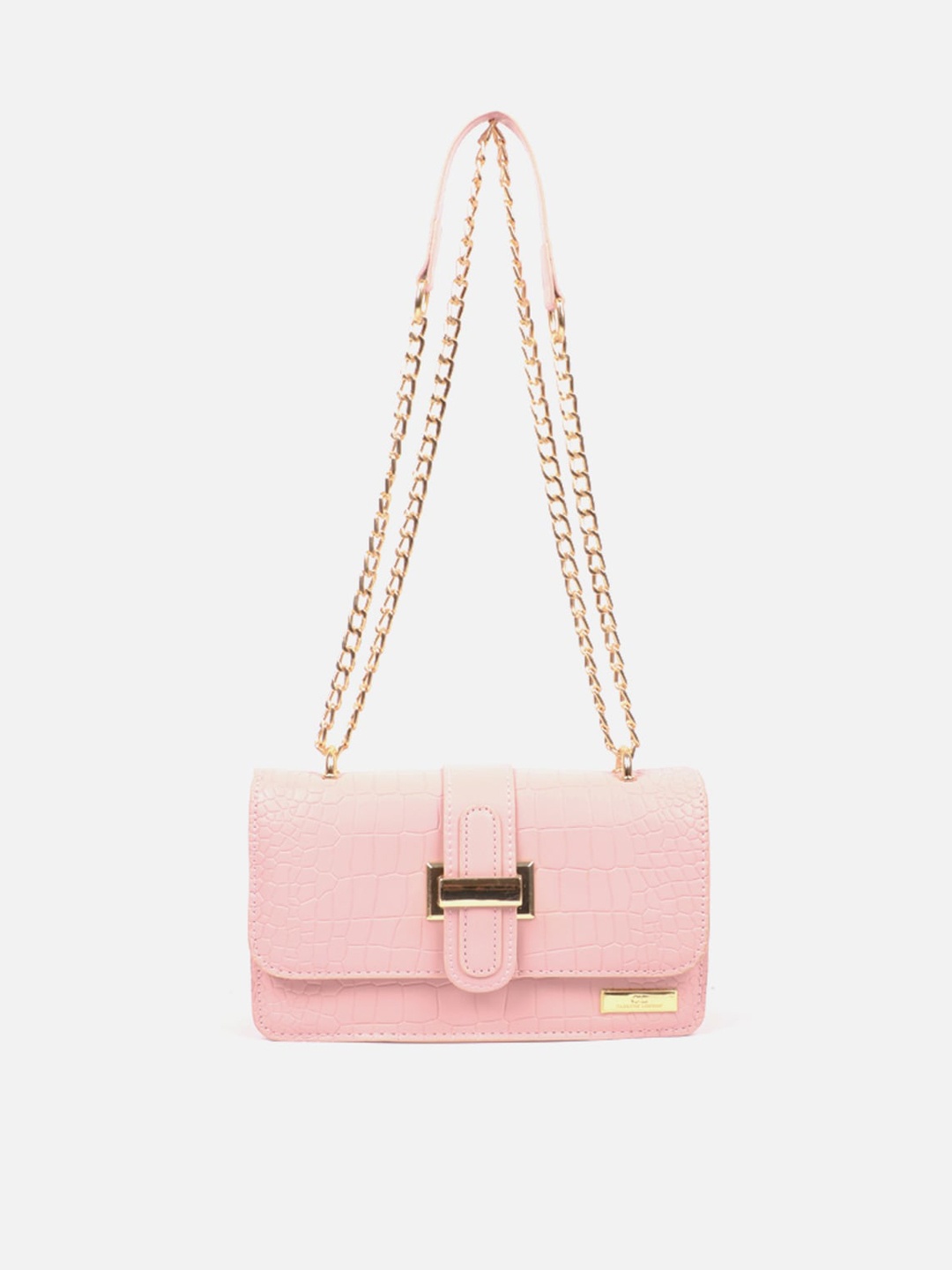 

Carlton London Pink Textured Structured Shoulder Bag
