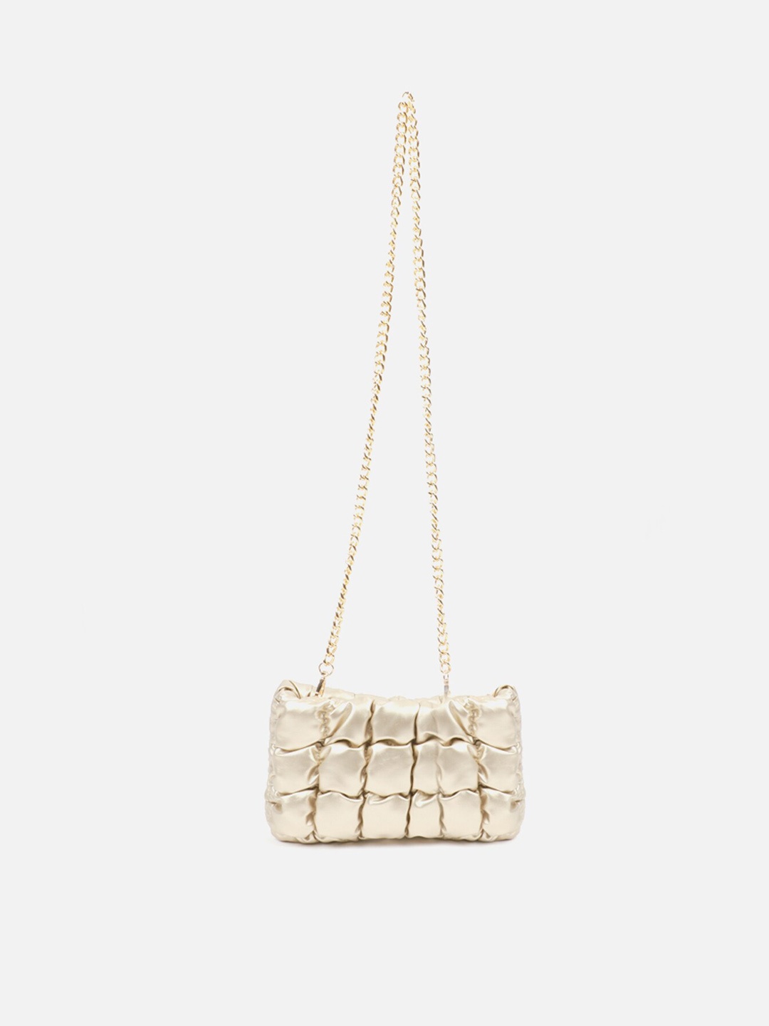 

Carlton London Women Gold-Toned Structured Sling Bag with Quilted