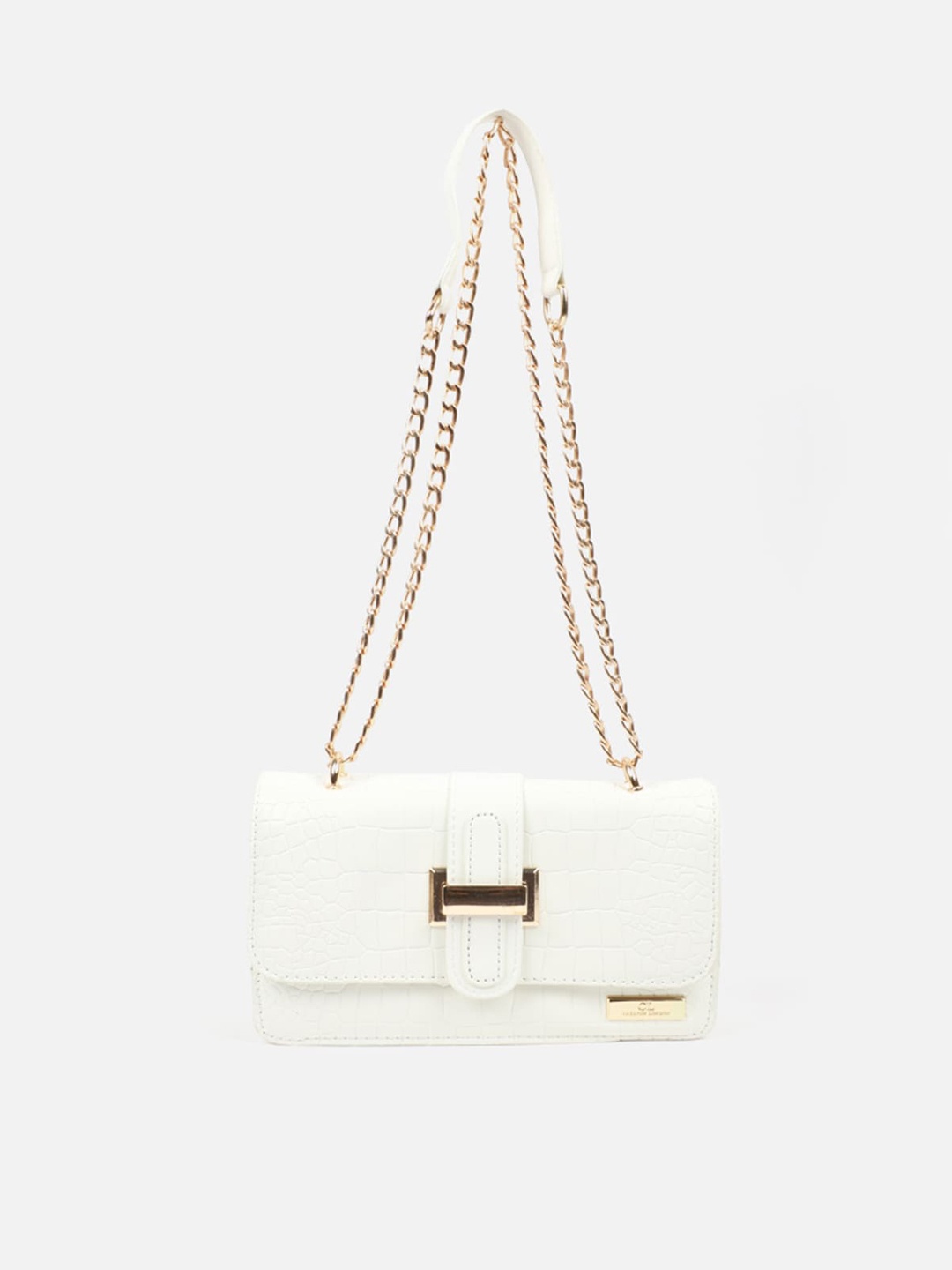 

Carlton London Women White Textured Structured Sling Bag