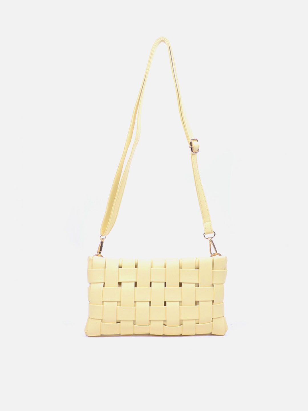 

Carlton London Yellow Geometric Structured Sling Bag