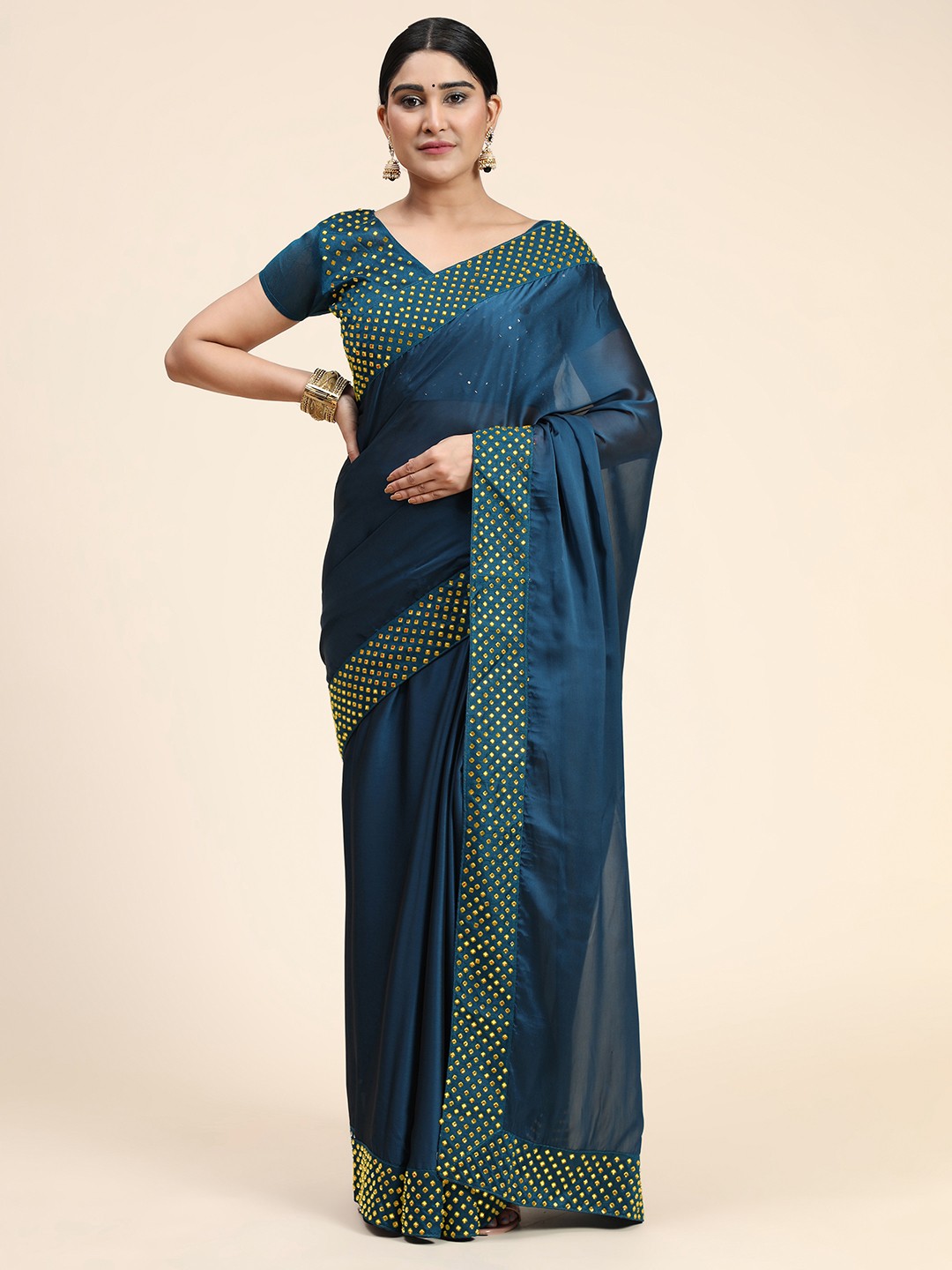

PUNYATHA CREATION Purple Silk Saree
