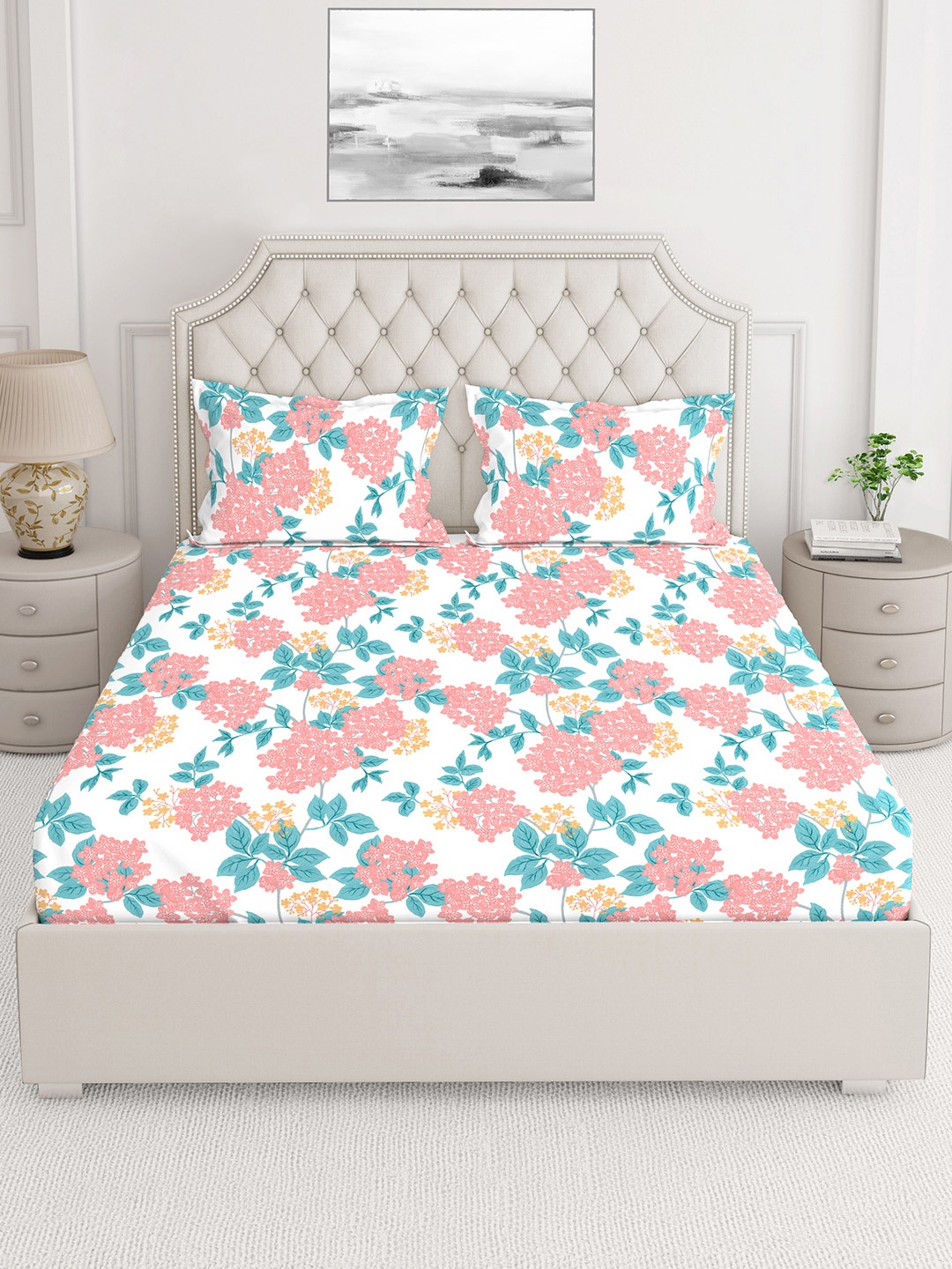 

Layers Unisex Pink 225 TC King Sized Double Bedsheets