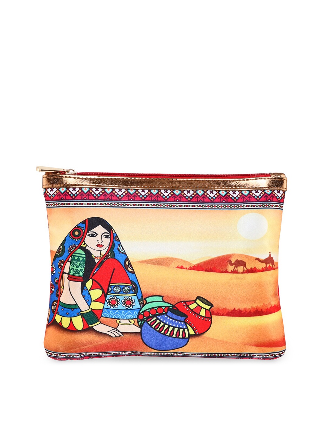 

Sabhyata Multicoloured Printed Swagger Sling Bag with Applique, Multi