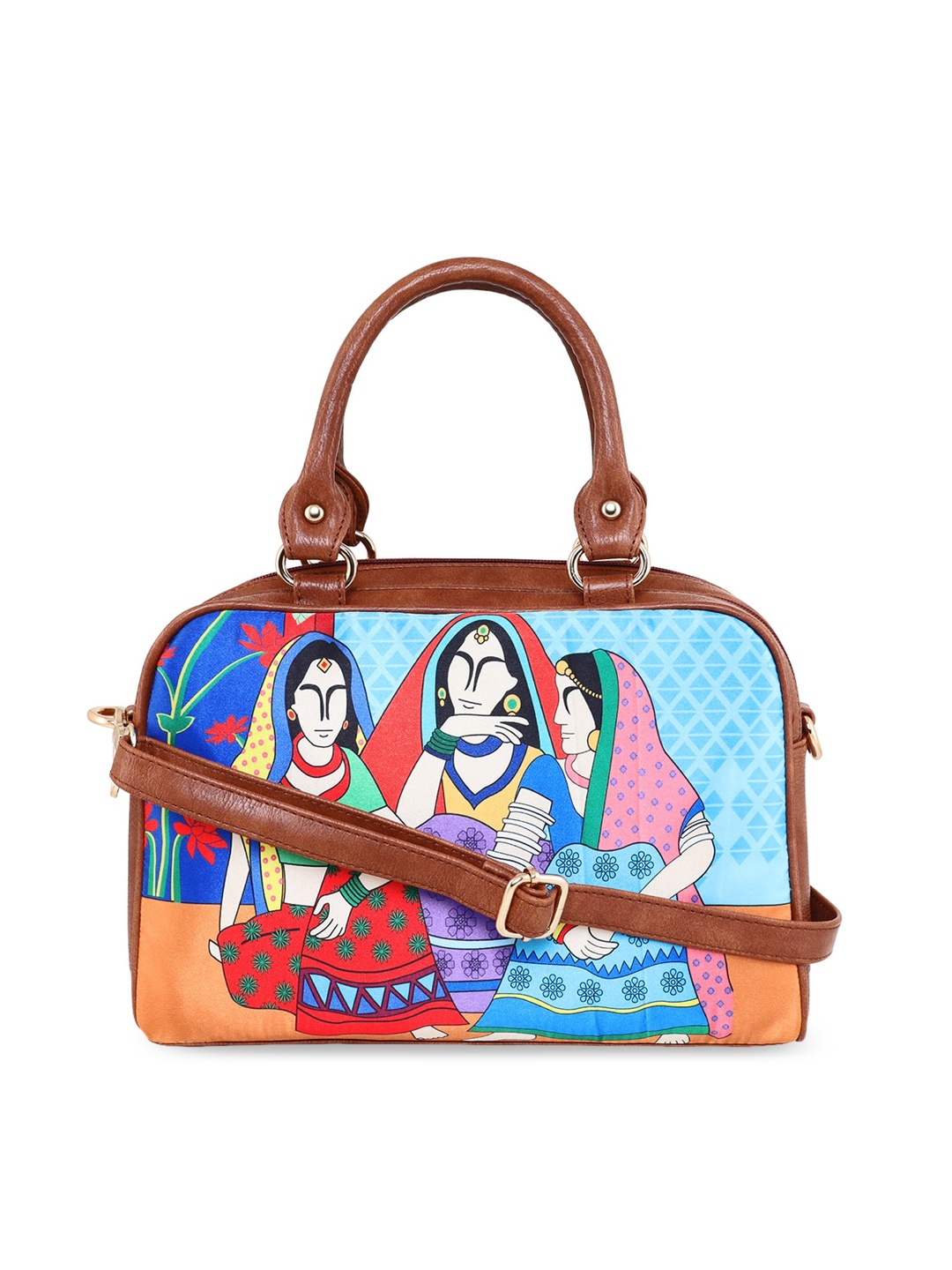 

Sabhyata Multicoloured Printed Shopper Handheld Bag, Multi