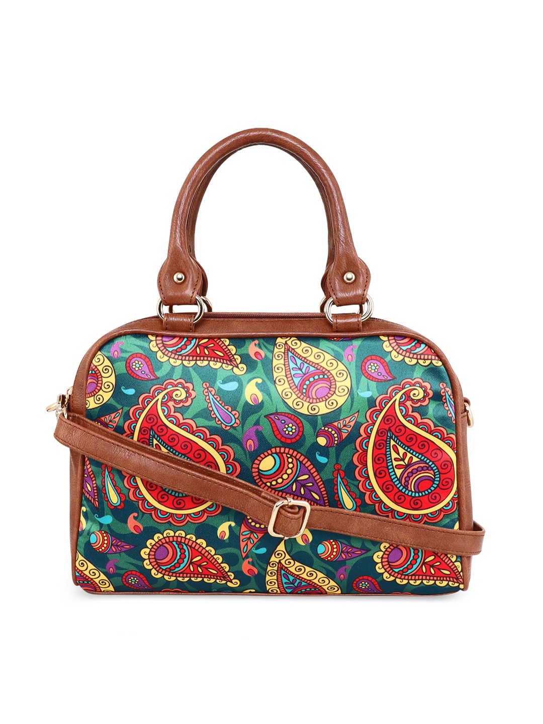 

Sabhyata Multicoloured Ethnic Motifs Printed Shopper Handheld Bag with Applique, Multi