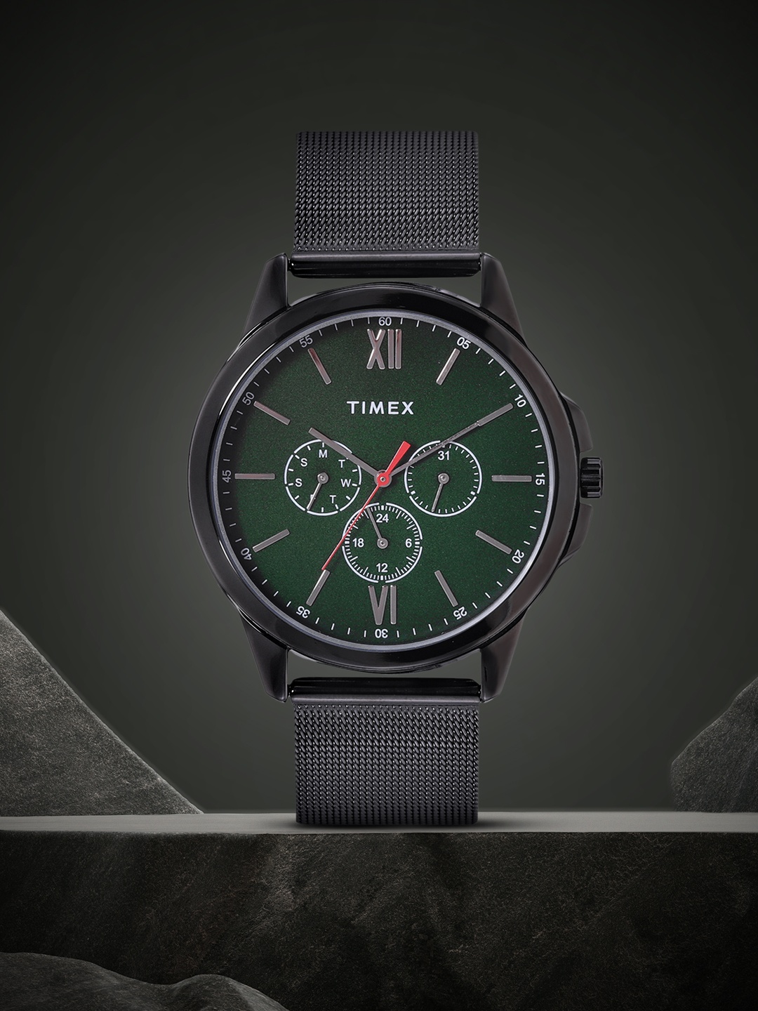 

Timex Men Green Dial & Black Bracelet Style Straps Analogue Watch TWEG165SMU05