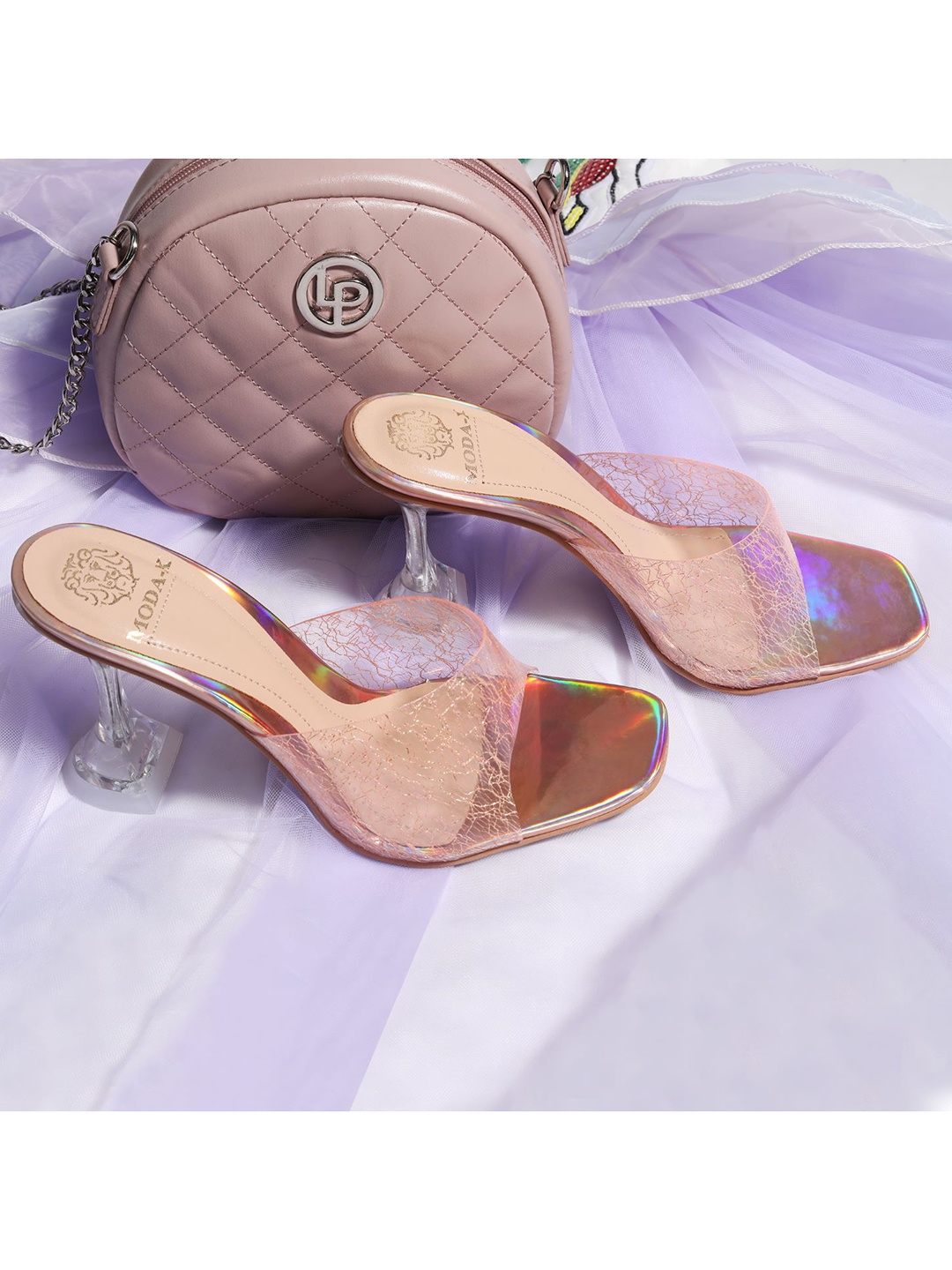 

MODA-X Rose Gold Embellished Wedge