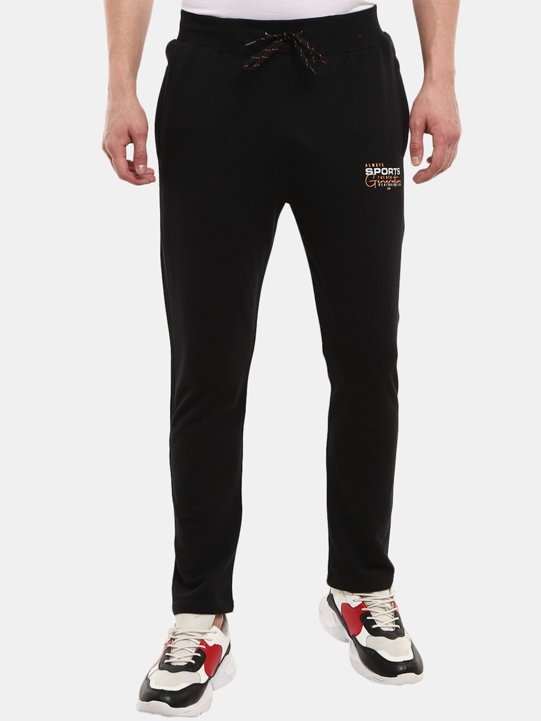 

V-Mart Men Black Solid Cotton Track Pants