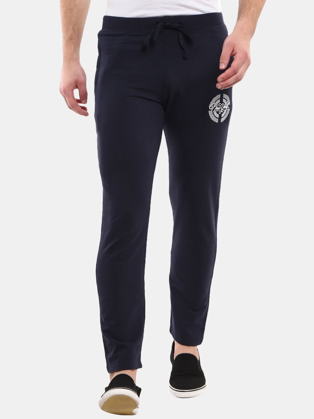 

V-Mart Men Navy Blue Solid Cotton Track Pants