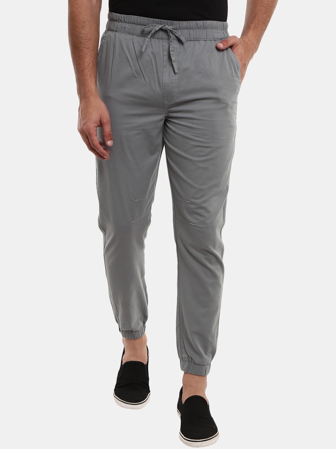 

V-Mart Men Grey Solid Cotton Joggers