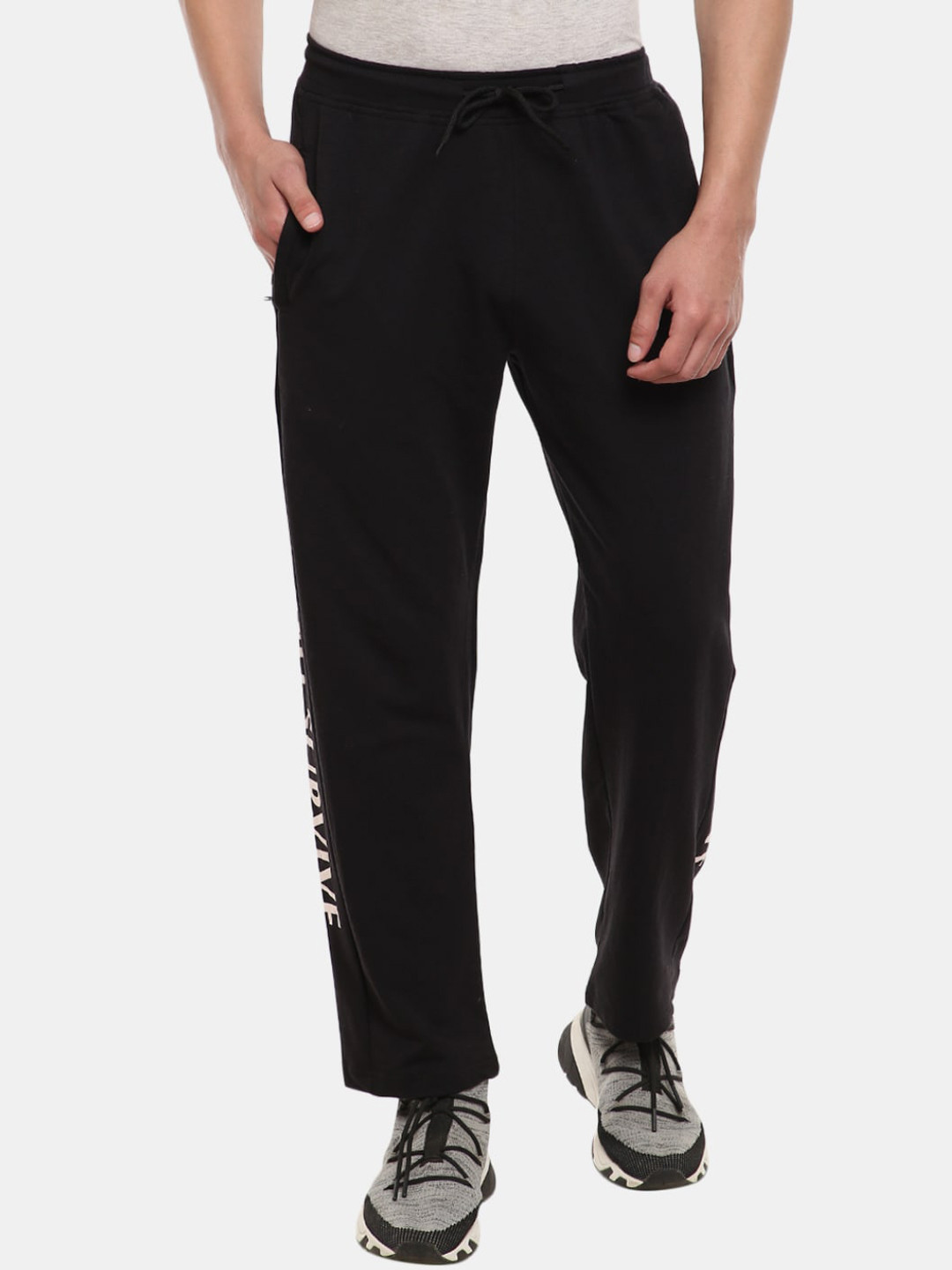 

V-Mart Men Black Solid Cotton Track Pants