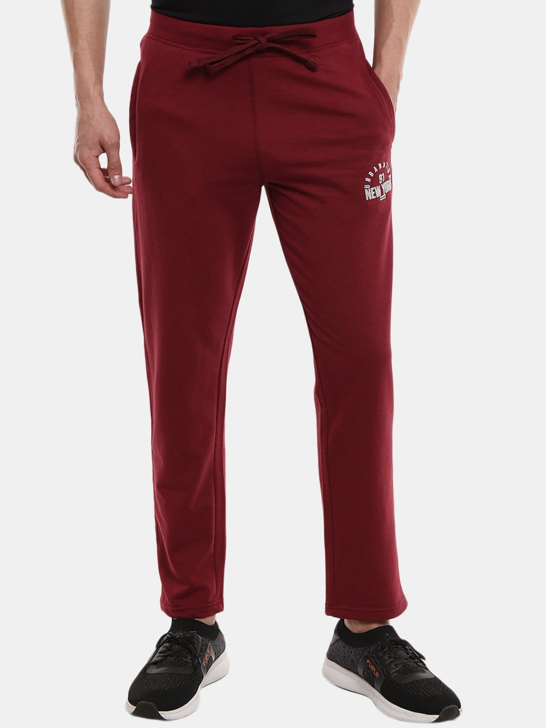 

V-Mart Men Maroon Solid Track Pants